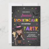 Halloween Anniversaire Invitation sorcière fête d' (Devant)