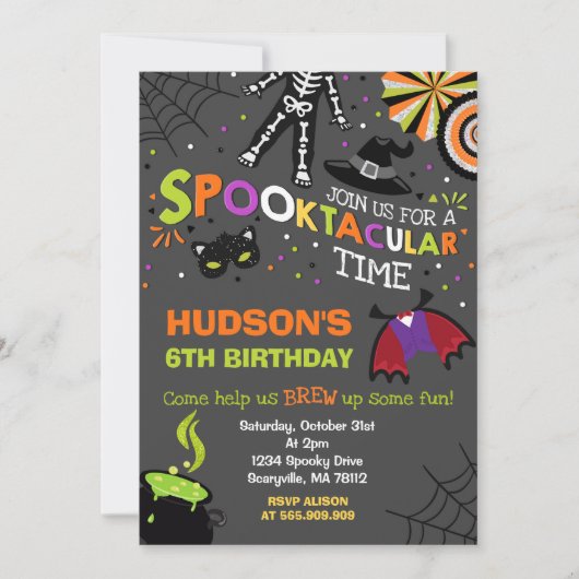 Halloween Anniversaire Invitation Spooktacular Par (Devant)