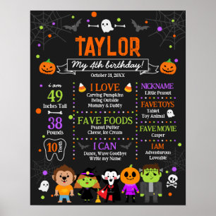 Halloween Anniversaire Jalon Poster N'importe quel