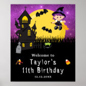 Halloween Anniversaire sorcière violet Affiche de  (Devant)