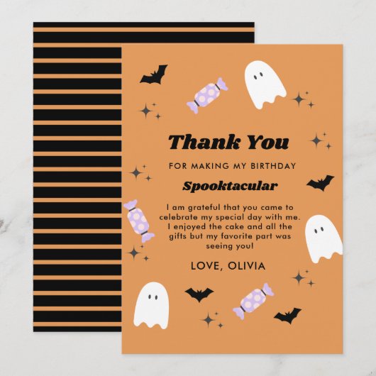 Halloween Anniversaire Spooktacular Carte de remer (Devant / Derrière)
