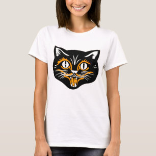 Halloween Antiek Kattengezicht T-shirt
