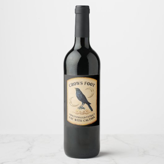 Halloween Apothecary Crows Pied Vin Étiquette (Devant)