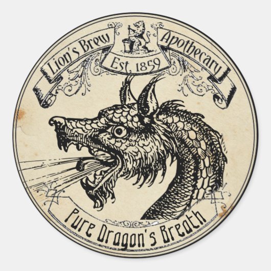Halloween  Apothecary Dragon's Breath Ronde Sticker (Voorkant)