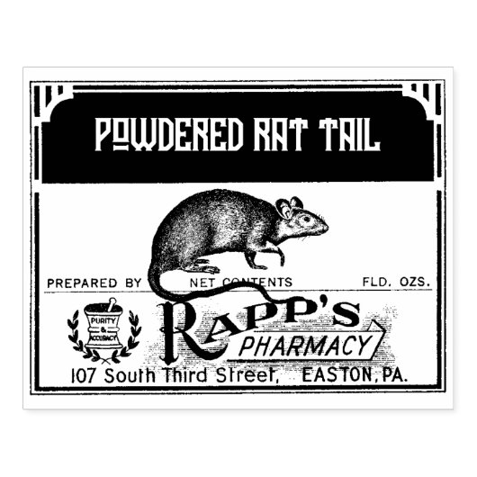 Halloween apotheek Label - Rat Tail - Rubberstempel (Afrduk)