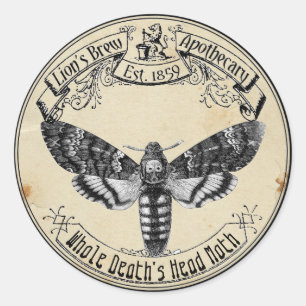 Halloween  apotheker Death's Head Moth Ronde Sticker