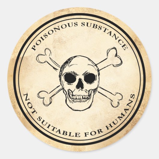 Halloween  apotheker vergif schedel label (Voorkant)