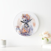 Halloween Aquarelle Sketon Horloge murale (Maison)