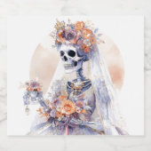 Halloween Aquarelle Squelette Bière Étiquettes (Étiquettes simples)