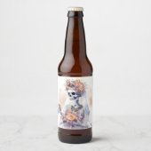 Halloween Aquarelle Squelette Bière Étiquettes (Devant)