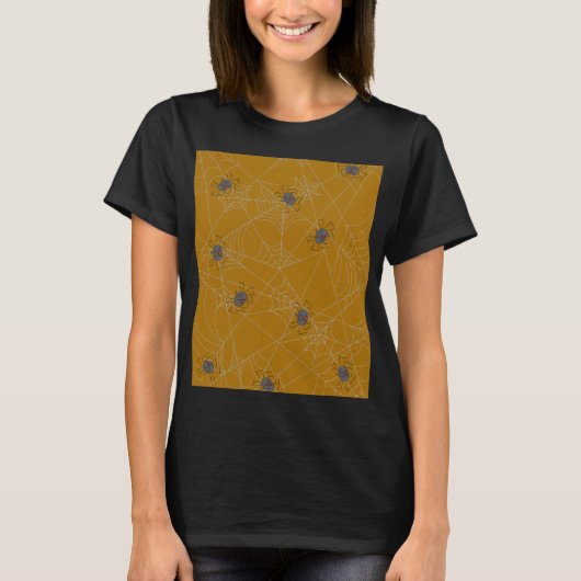Halloween araignées web et T-shirt citrouille (Devant)