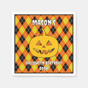 Halloween Argyle jack op lantaarn Servet