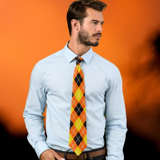 Halloween Argyle Pattern Stropdas – Classic Spooky