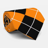Halloween Argyle - Zwart, wit en Oranje design Stropdas (Opgerold)