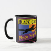 halloween Art Black Cat Flying School Mok (Links)