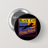 halloween Art Black Cat Flying School Ronde Button 5,7 Cm (Voorkant /achterkant)