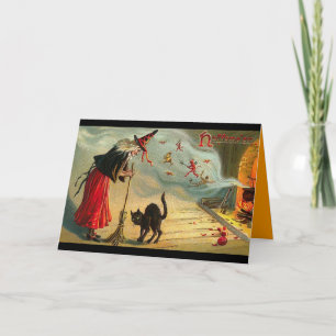  Halloween Art - Cat ontmoet de heks! Kaart