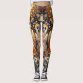 Halloween Art Deco Ghosts Spooky Leuke Leggings (Voorkant)