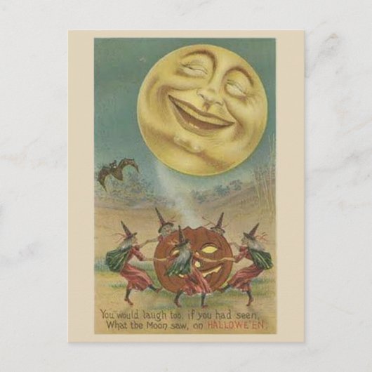  Halloween Art - Laughing Moon Briefkaart (Voorkant)
