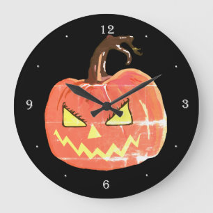 Halloween Art Scary Pumpkin Wall klok