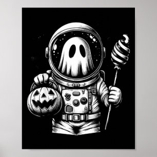 Halloween astronaut kostuum spook dier Boo Poster