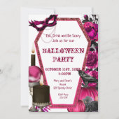 Halloween au café rose, Invitation florale (Devant)