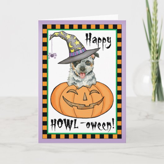 Halloween Australian Cattle Dog Invitation Kaart (Voorkant)