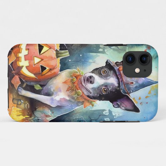 Halloween Australian Cattle with Pumpkins Scary Case-Mate iPhone Case (Achterkant (horizontaal))