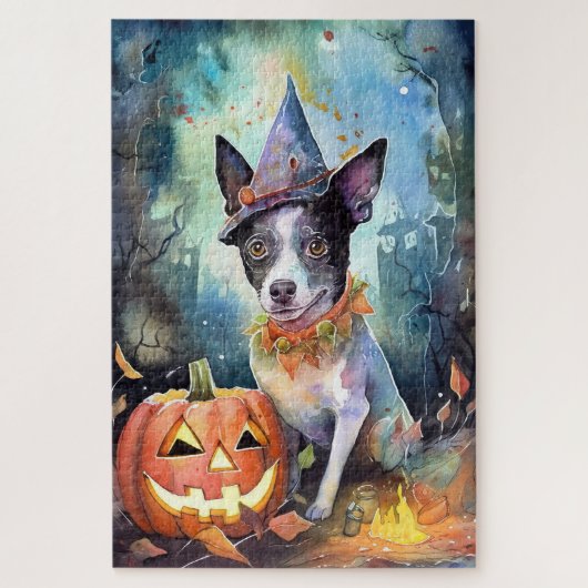 Halloween Australian Cattle with Pumpkins Scary Legpuzzel (Verticaal)