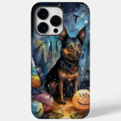 Halloween Australian Kelpie met pomkins Scary Case-Mate iPhone Case (Achterkant)