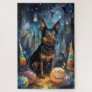 Halloween Australian Kelpie met pomkins Scary Legpuzzel