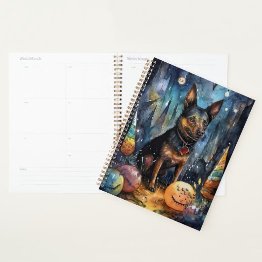 Halloween Australian Kelpie met pomkins Scary Planner (Display)