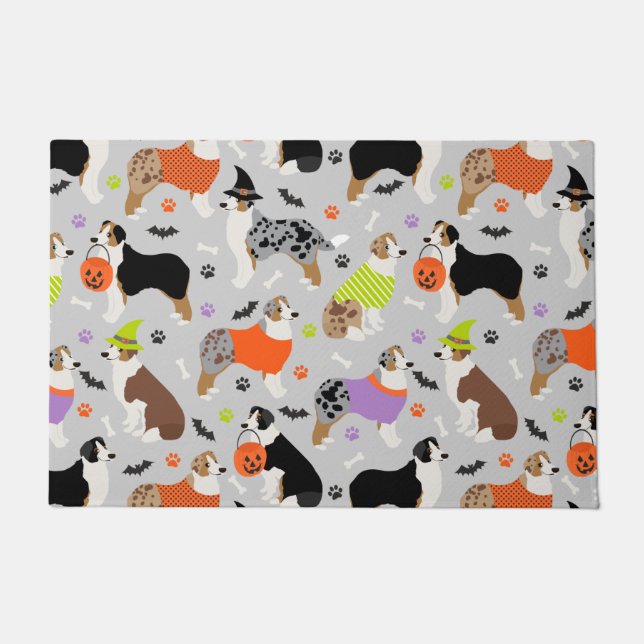 Halloween Australian Shepherd Doormat Deurmat (Voorkant)