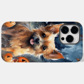 Halloween Australian Terrier met pomkins Scary Case-Mate iPhone Case (Achterkant (horizontaal))