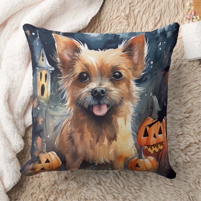 Halloween Australian Terrier met pomkins Scary Kussen (Deken)