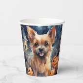 Halloween Australian Terrier met pomkins Scary Papieren Bekers (Achterkant)