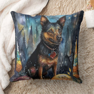 Halloween Australische Kelpie Met Pompoenen Eng Kussen
