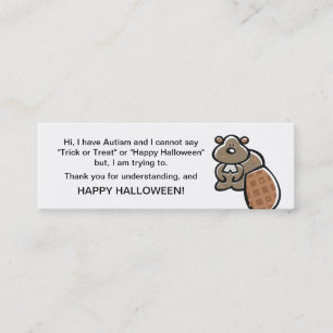 Halloween Autism Trick or treat Cards Mini Visitekaartje