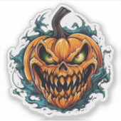Halloween autocollant éffrayant citrouille effraya (Devant)
