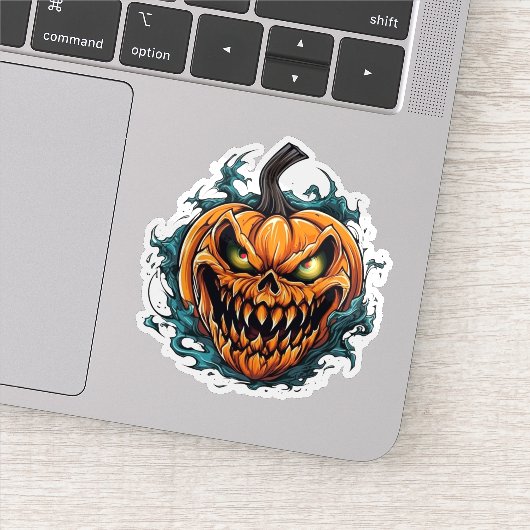 Halloween autocollant éffrayant citrouille effraya (Détail)