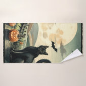 Halloween/Automne/Automne/citrouille/chat (Serviette de bain)