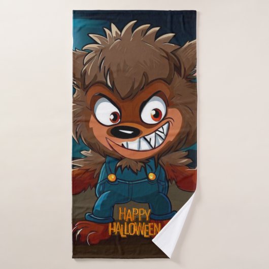 Halloween/automne/loup-garou/dessin animé (Serviette de bain)