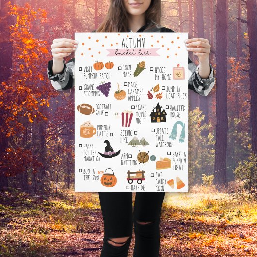 Halloween Autumn Bucket List | Herfst-elementen Poster