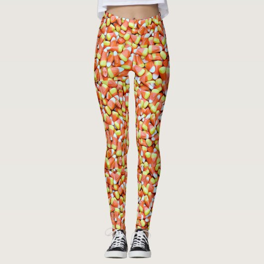 Halloween Autumn Candy Corn Leggings Oranje (Voorkant)