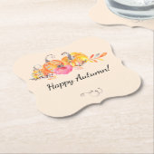 Halloween Autumn Herfst Pumpkins Waterverf Paint Kartonnen Onderzetters (Gekanteld)