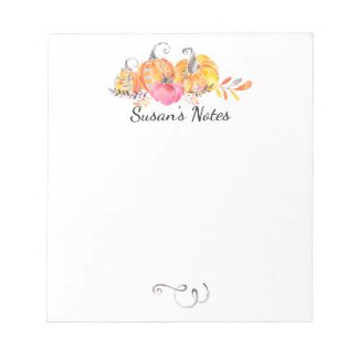 Halloween Autumn Herfst Pumpkins Waterverf Paint Notitieblok