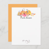 Halloween Autumn Herfst Pumpkins Waterverf Paint Notitiekaartje (Voorkant / Achterkant)