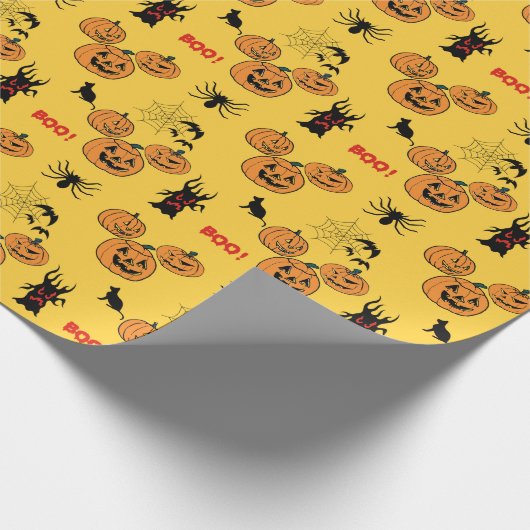 Halloween Autumn pomkins, jack o' lantern themed Cadeaupapier (Hoek)