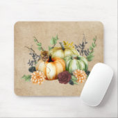 Halloween Autumn Pumpkin Waterverf Muismat (Met muis)