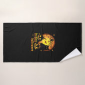 Halloween avec la lune Citrouille chauves-souris a (Serviette de bain)